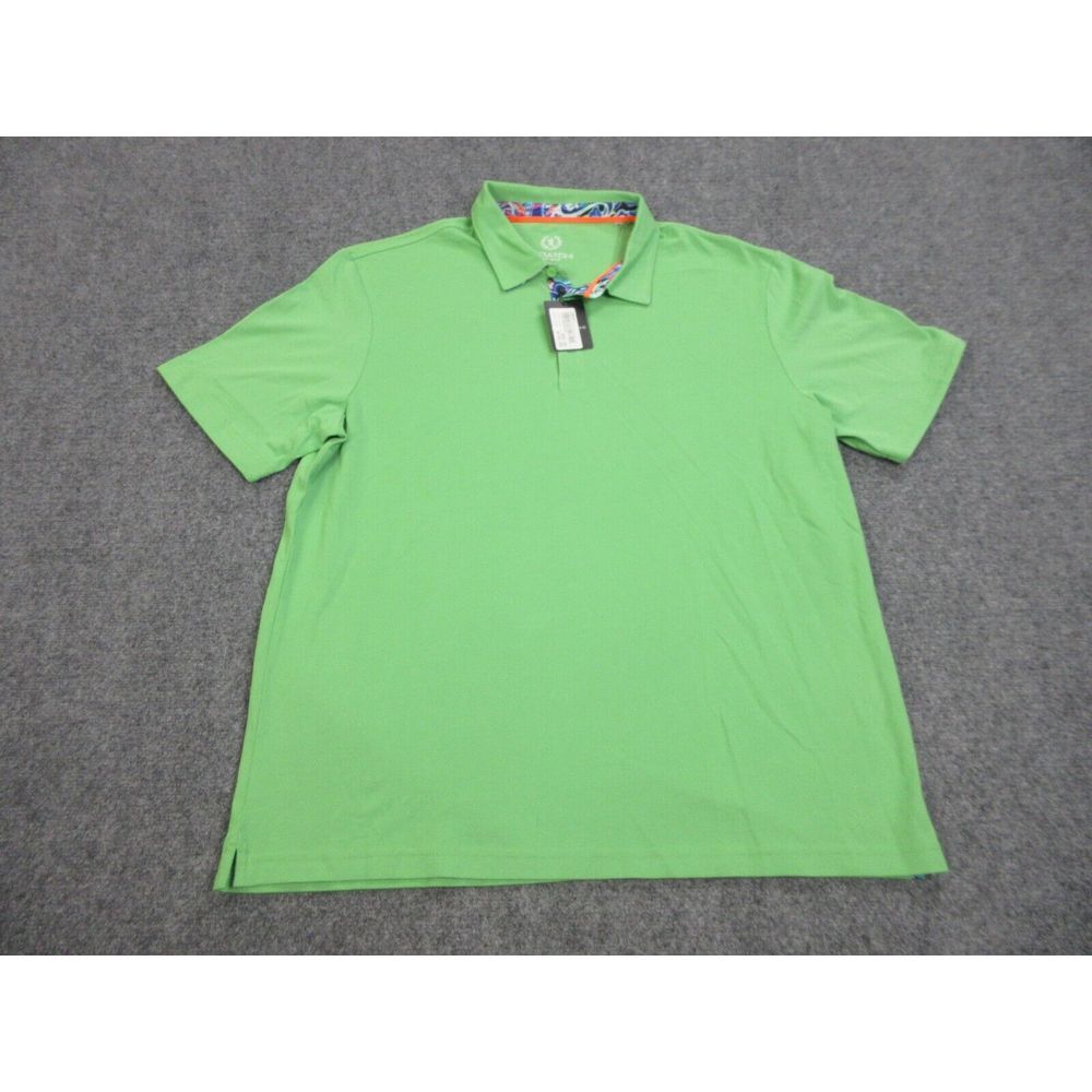Bugatchi‎ Polo Shirt Mens Adult 2XL XXL Green Preppy Rugby Casual